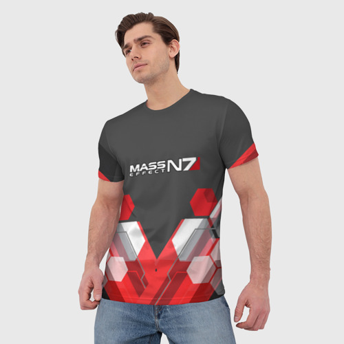 Мужская футболка 3D MASS EFFECT N7 SOLDIER, цвет 3D печать - фото 3