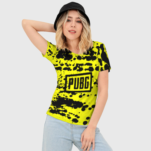 Женская футболка 3D Slim PUBG, цвет 3D печать - фото 3