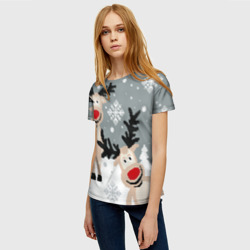 Женская футболка 3D Свитер с оленями - фото 2