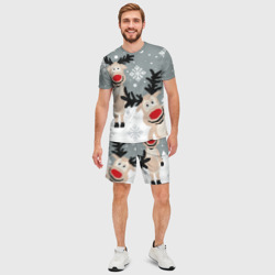 Мужской костюм с шортами 3D Свитер с оленями - фото 2
