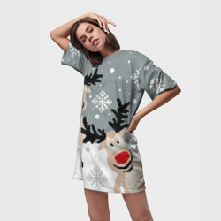 Платье-футболка 3D Свитер с оленями - фото 2