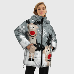Женская зимняя куртка Oversize Свитер с оленями - фото 2