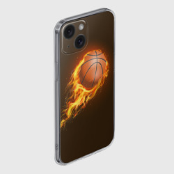 Чехол для iPhone 15 силиконовый с защитой камеры Баскетбол - фото 2