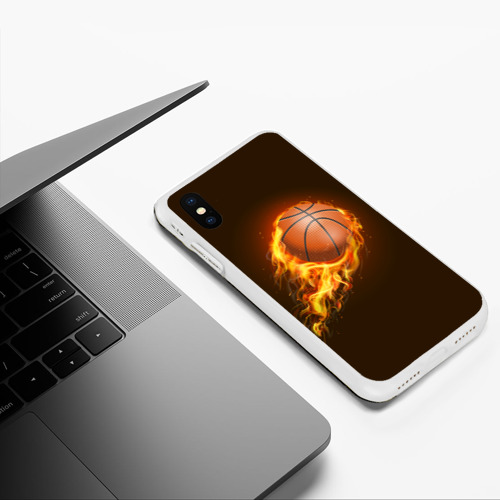 Чехол для iPhone XS Max матовый Баскетбол, цвет белый - фото 5