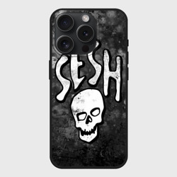 Чехол силиконовый для Apple iPhone 15 Pro Мax матовый Sesh Team Bones
