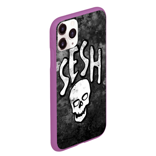 Чехол для iPhone 11 Pro Max матовый Sesh Team Bones, цвет фиолетовый - фото 3