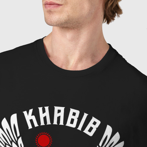 Мужская футболка хлопок Хабиб Нурмагомедов, цвет черный - фото 6