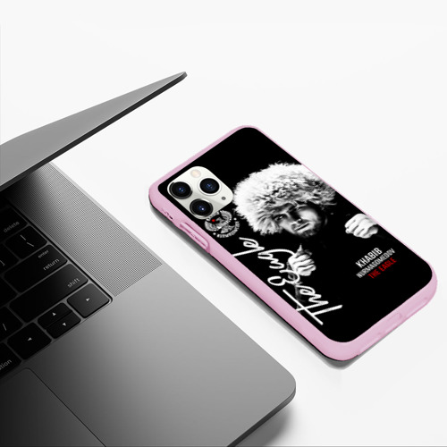 Чехол для iPhone 11 Pro Max матовый Хабиб Нурмагомедов, цвет розовый - фото 5