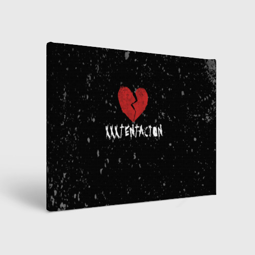 Холст прямоугольный XXXTentacion Red Broken Heart, цвет 3D печать