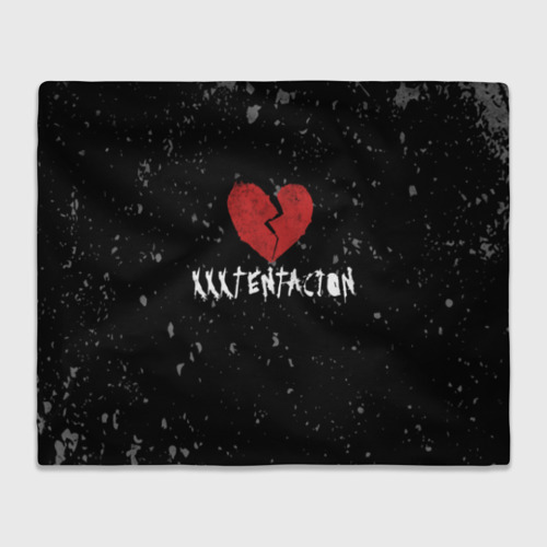 Плед с принтом XXXTentacion Red Broken Heart, вид спереди №1