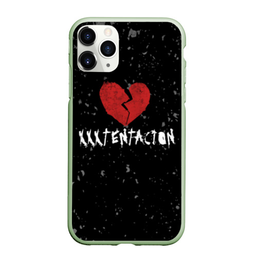 Чехол для iPhone 11 Pro матовый XXXTentacion Red Broken Heart, цвет салатовый