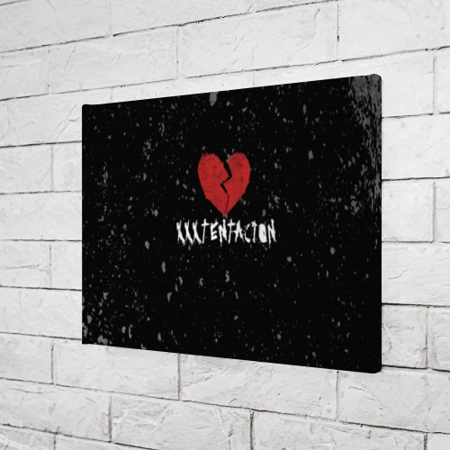 Холст прямоугольный XXXTentacion Red Broken Heart, цвет 3D печать - фото 3