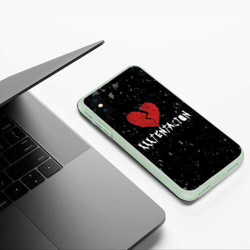 Чехол для iPhone XS Max матовый XXXTentacion Red Broken Heart, цвет салатовый - фото 5