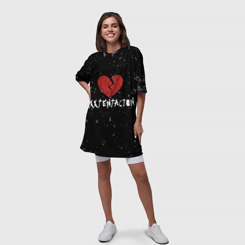 Платье-футболка 3D XXXTentacion Red Broken Heart, цвет 3D печать - фото 5