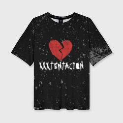 Женская футболка oversize 3D XXXTentacion Red Broken Heart