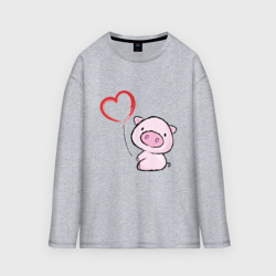 Мужской лонгслив oversize хлопок Pig Love