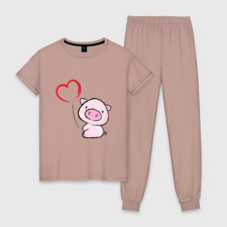 Женская пижама с брюками Pig Love
