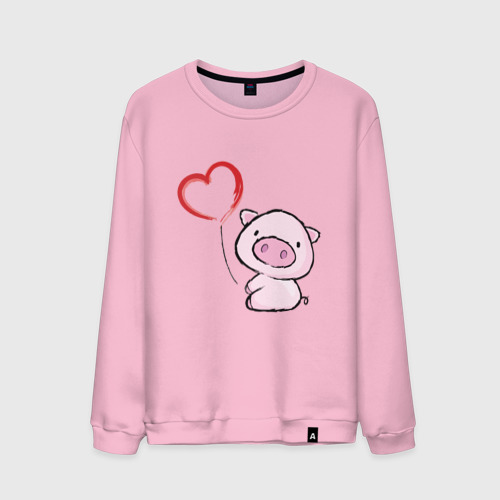 Мужской свитшот хлопок Pig Love, цвет светло-розовый
