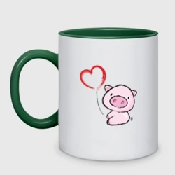 Кружка двухцветная Pig Love