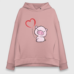 Женское худи Oversize хлопок Pig Love