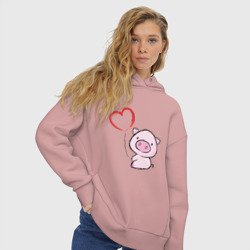 Женское худи Oversize хлопок Pig Love - фото 2