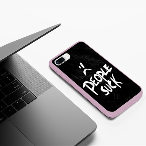 Чехол для iPhone 7Plus/8 Plus матовый XXXTentacion: People Suck :(, цвет розовый - фото 5