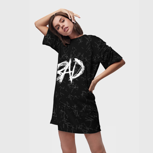 Платье-футболка 3D XXXTentacion - bad, цвет 3D печать - фото 3