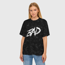 Женская футболка oversize 3D XXXTentacion - bad - фото 2