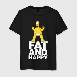 Мужская футболка хлопок Толстый и счастливый. Симпсон