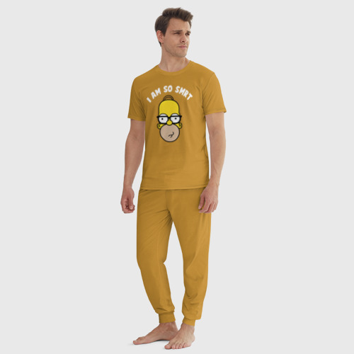 Мужская пижама хлопок с принтом Гомер Симпсон, вид сбоку #3