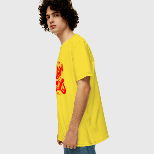 Мужская футболка хлопок Oversize Манчестер Юнайтед, цвет желтый - фото 5