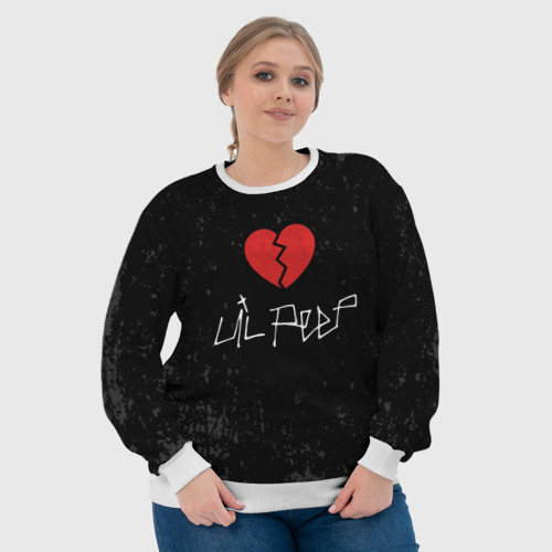 Женский свитшот 3D Lil Peep Broken Heart, цвет 3D печать - фото 6