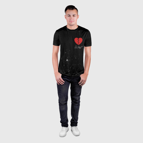 Мужская футболка 3D Slim Lil Peep Broken Heart, цвет 3D печать - фото 4