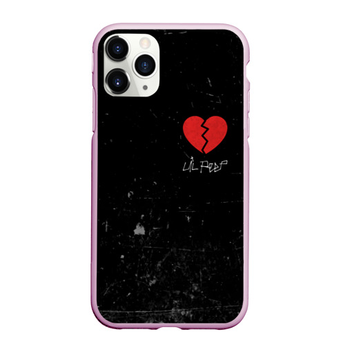 Чехол для iPhone 11 Pro Max матовый Lil Peep Broken Heart, цвет розовый