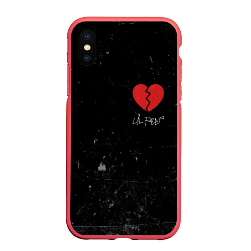 Чехол для iPhone XS Max матовый Lil Peep Broken Heart, цвет красный
