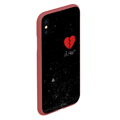 Чехол для iPhone XS Max матовый Lil Peep Broken Heart, цвет красный - фото 3