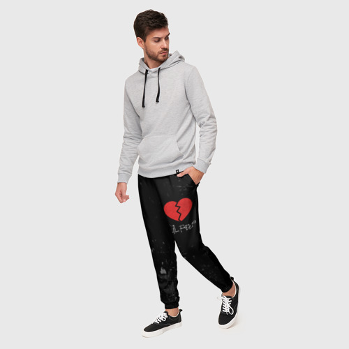 Мужские брюки 3D Lil Peep Broken Heart, цвет 3D печать - фото 3