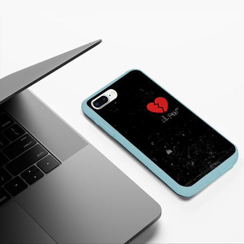 Чехол для iPhone 7Plus/8 Plus матовый Lil Peep Broken Heart, цвет мятный - фото 5