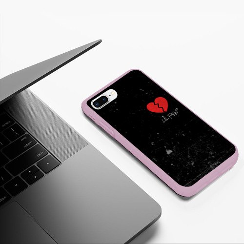 Чехол для iPhone 7Plus/8 Plus матовый Lil Peep Broken Heart, цвет розовый - фото 5