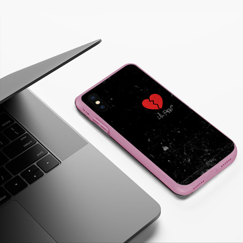 Чехол для iPhone XS Max матовый Lil Peep Broken Heart, цвет розовый - фото 5