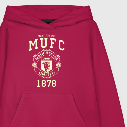 Детская толстовка хлопок Манчестер Юнайтед, цвет маджента - фото 3