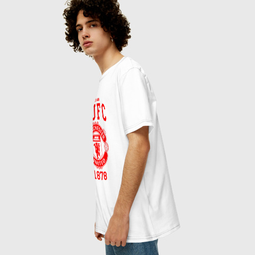 Мужская футболка хлопок Oversize Манчестер Юнайтед, цвет белый - фото 5