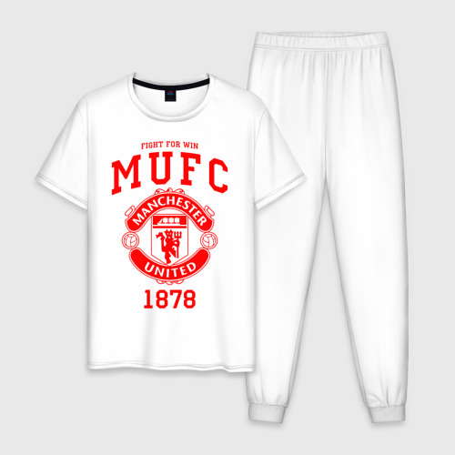 Мужская пижама хлопок Манчестер Юнайтед, цвет белый
