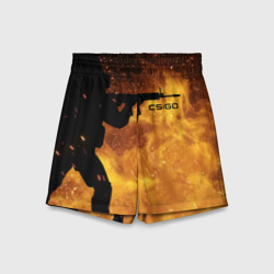 Детские спортивные шорты 3D CS:GO Fire