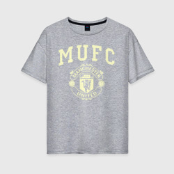 Женская футболка хлопок Oversize Манчестер Юнайтед