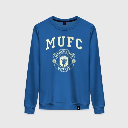 Женский свитшот хлопок Манчестер Юнайтед, цвет синий