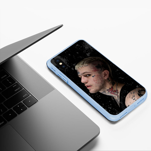 Чехол для iPhone XS Max матовый Lil Peep, цвет голубой - фото 5