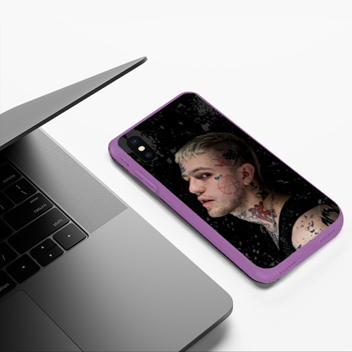 Чехол для iPhone XS Max матовый Lil Peep, цвет фиолетовый - фото 5