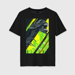 Женская футболка хлопок Oversize Чужой   alien