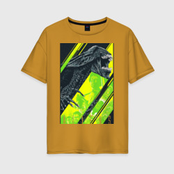 Женская футболка хлопок Oversize Чужой   alien